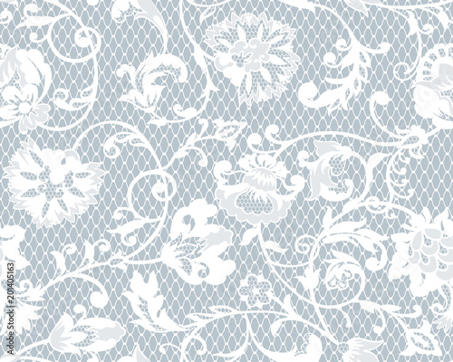 seamless floral lace pattern, vector illustration