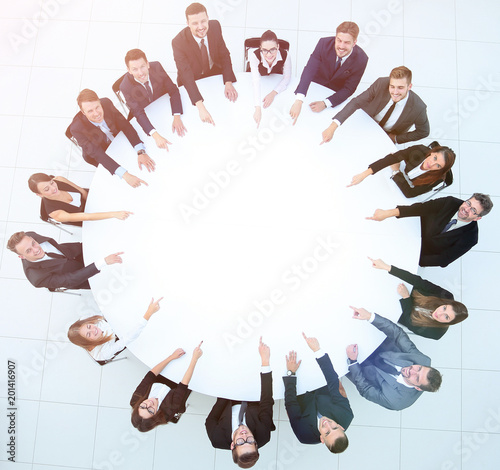 group of business people sitting at the round table. the business concept