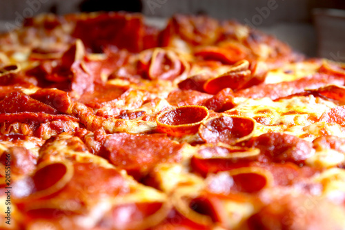 Three Pepperoni Pizza (Close-up)