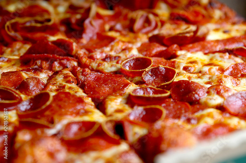 Pepperoni Pizza Delivered (Close-up)