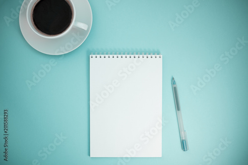 Creative flat lay photo of workspace desk