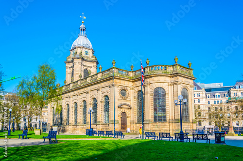 Cathedral of Saint Philip in Birmingham during sunset, England