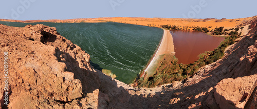  Saline Ouniaga Kebir lake in the Sahara Desert, Chad 