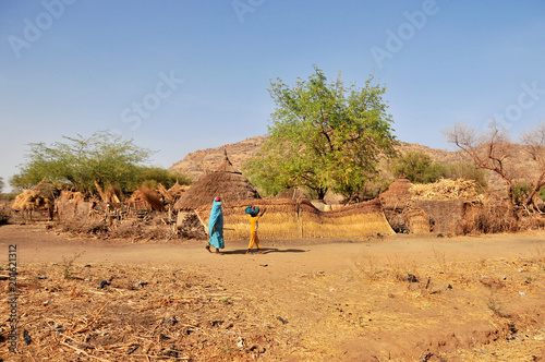 Village on the area of the Sahel in North Chad 