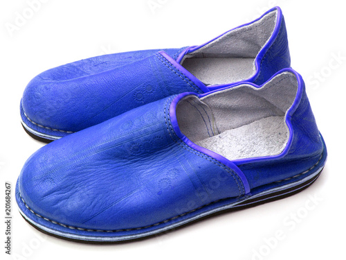 chaussures marocaines bleues