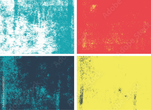 Rolled ink grunge texture. Set of 4 high quality vectors