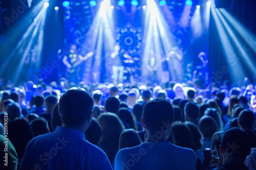 The audience watching the concert on stage.