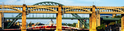 The High Level Bridge in Newcastle upon Tyne, UK, over river Tyne