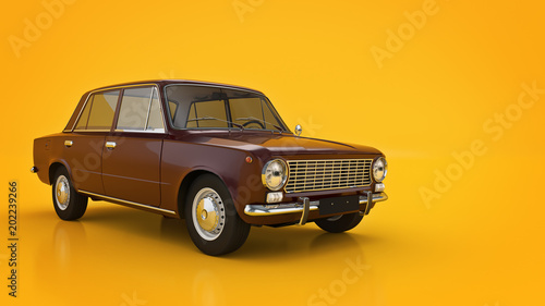 Automobile retro. 3d rendering