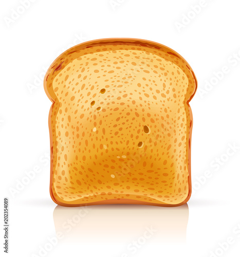 Bread toast for sandwich piece of roasted crouton. Lunch, dinner.