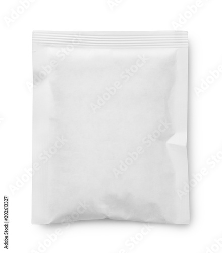 White blank paper sachet