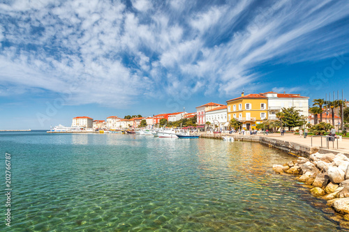 Porec town and harbor on Adriatic sea in Croatia, Europe.