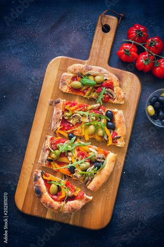Fresh homemade vegetarian pizza