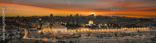 jerusalem city by sunset