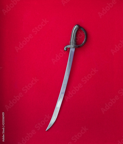 sword on a red background