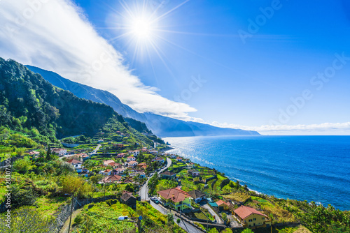 View on the northern coast by the Atlantic, Boaventura, Ponta Delgada, Madeira