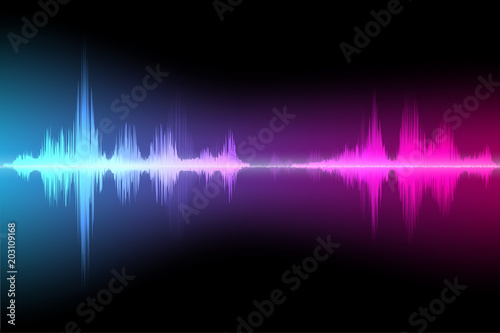 Colored background of abstract sound wave vector.