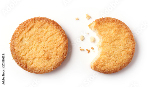 butter cookies on white background