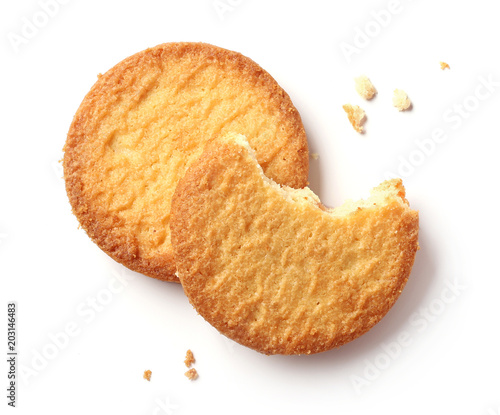 butter cookies on white background