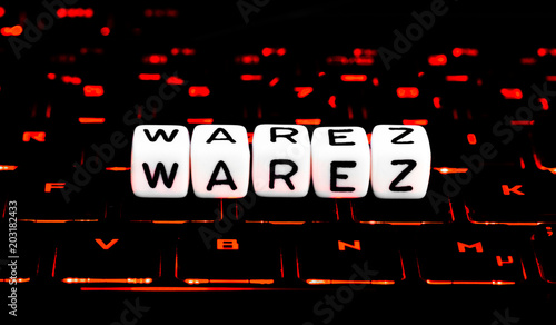 Warez symbol on keyboard