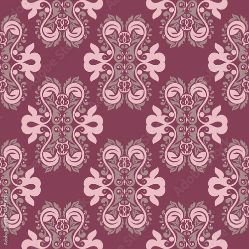 Seamless background. Floral purple red pattern