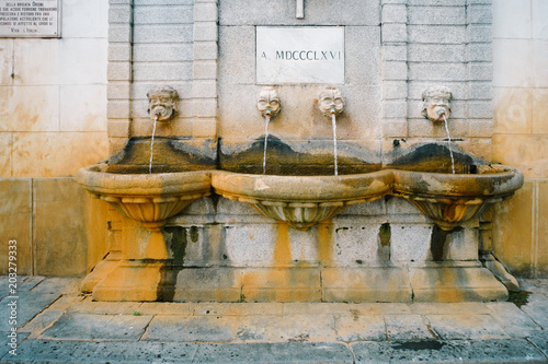 Pizzo Calabro, Calabria Italy - Fontana Garibaldi in 1866, already known as Fontana Vecchia in the XV century