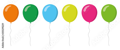 colorful balloons collection. Flat style. Vector illustation