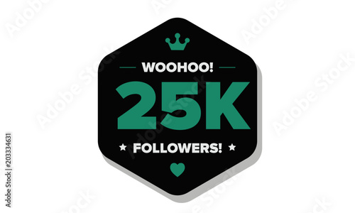 Woohoo 25K Followers Sticker for Social Media Page or Profile Post