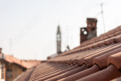 red roofs of Italyan town Lomazzo