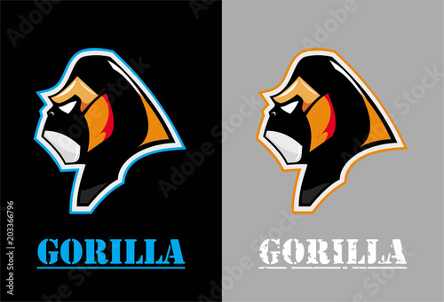 Gorilla.Gorilla face. Gorilla head. Gorilla mascot