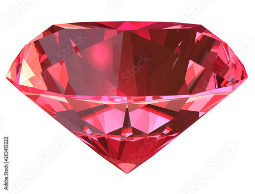 Ruby side view 3D illustration