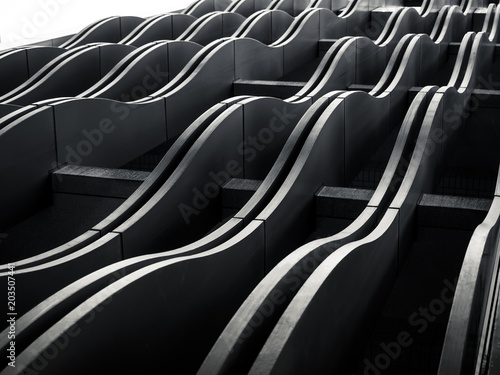 Architecture exterior Facade wave pattern Modern Building Abstract background