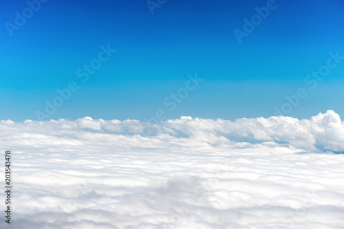 White clouds on the blue sky as nature background