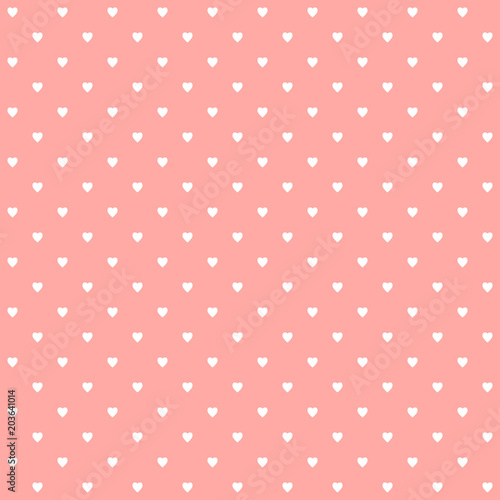 Pink pastel heart shape retro design polka dots background, seamless square tile