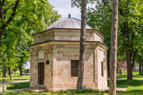 Belgrade, Serbia April 24, 2018: Damat Ali-Pasa's Turbeh. This is an Ottoman mausoleum erected in 1784 in Belgrade, Serbia. The building is situated in the Upper Town of the Belgrade Fortress.