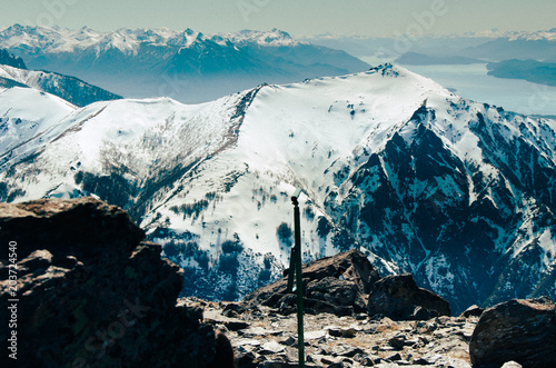 Bariloche, Argentina - Mountain and lake with snow view