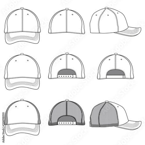 Vector template of a baseball cap