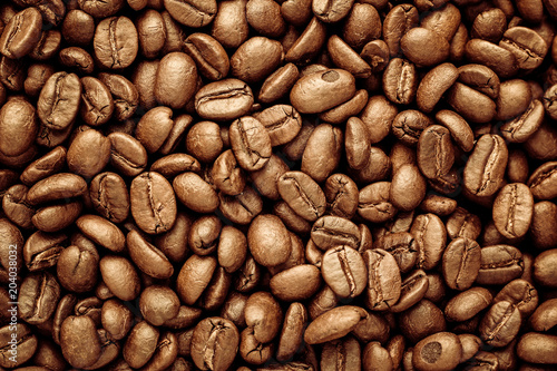 Roasted Coffee Beans background texture. 