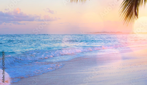 Art Summer vacation drims; Beautiful sunset over the tropical beach