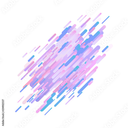 Glitched ultra violet stripes and shapes isolated on white background - modern design graphic abstract element with digital signal error effect, vector illustration.