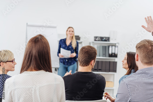 Young businessman or student asking a question