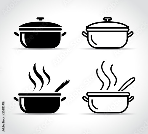 pot icons on white background