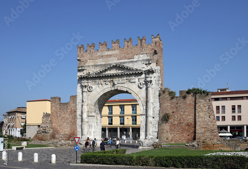 famous Arco di Augusto gate Rimini Italy