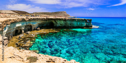 Amazing sea and rocks formation in Cyprus island. Natural park Cape Greko