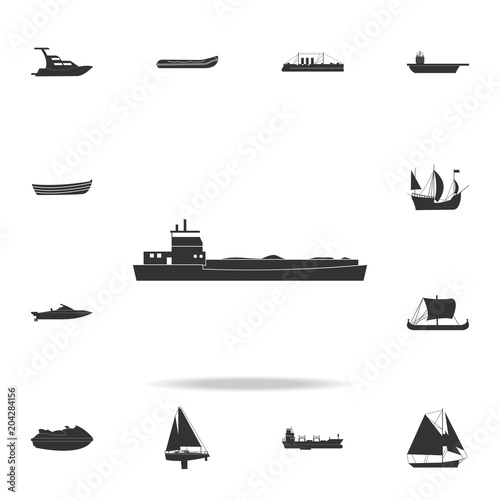 barge ship icon. Detailed set of water transport icons. Premium graphic design. One of the collection icons for websites, web design, mobile app