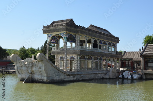 Marbel boat (a ship made of stone ) at Summer Palace (Yiheyuan) Beijing China
