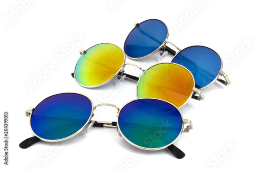 sunglasses on a white background. 