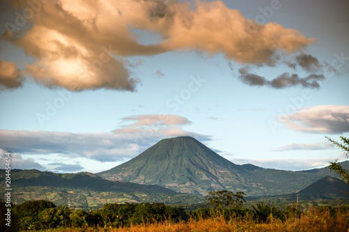 The Chingo Volcano viewed near the border of Guatemala from El Salvador