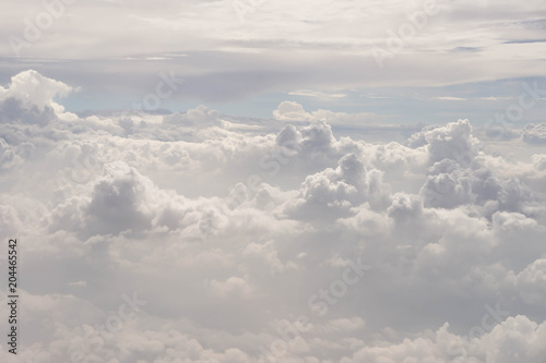 Beautiful clouds point of view On the plane window