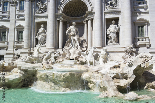 ROME, ITALY - SEPTEMBER 4, 2016. Trevi Fountain on a hot sunny day